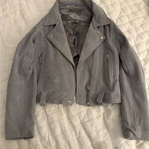Blank NYC Gray Suede Moto Jacket